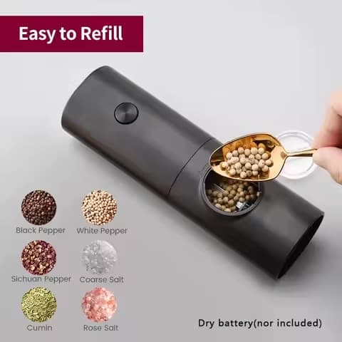 Duo moulins électriques sel et poivre LED — coffret assorti