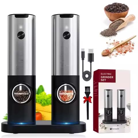 Set moulins sel et poivre USB rechargeables — LED